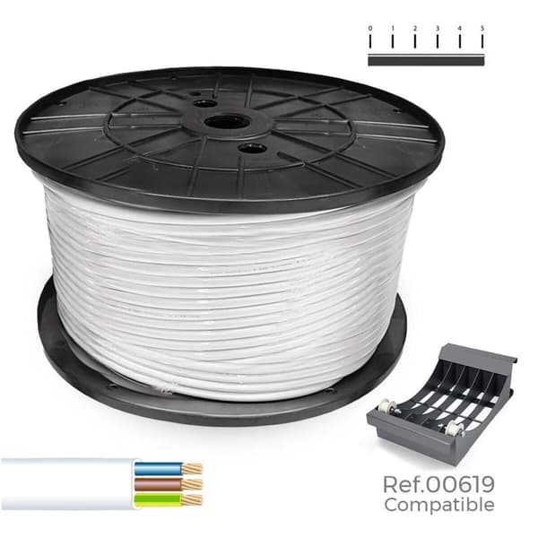 Flerkärnig elkabel Sediles Vit 200 m Spole
