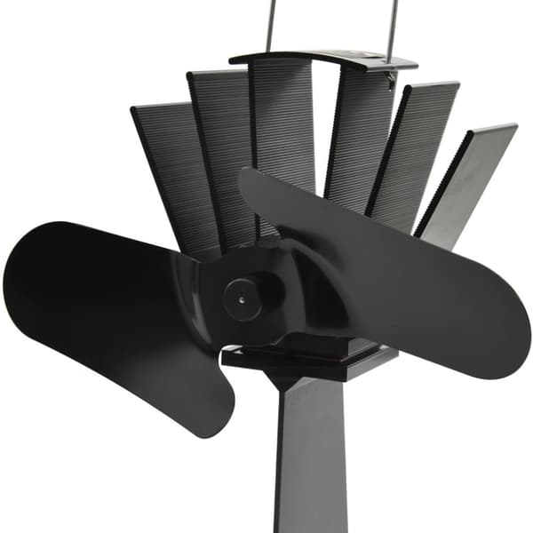 vidaXL Kaminfläkt 2 blad svart -  Fläktar och blästrar till vedspisar