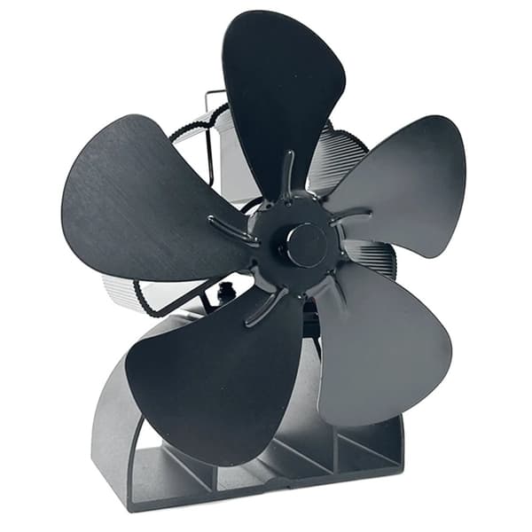 Varme-drevet pejsvifte, 5 blade, hviskende stille drift,Sort