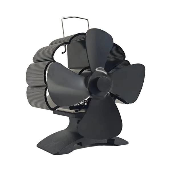 Varme-drevet komfurvifte, 4 blade, 160-220 CFM, hviskende stille drift,Sort