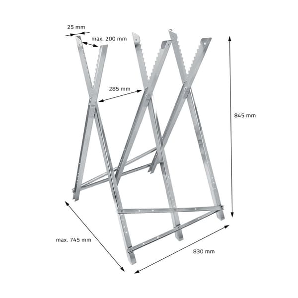Sawhorse foldbar brænde skæring bistand sav skære træ metal beslag 4-