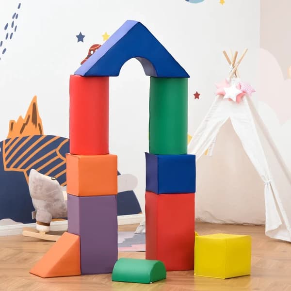 Rootzin suuret lelupalikat lapsille - Rakennuspalikat - 11-osainen setti - 1-3-vuotiaille lapsille - Vaahtomuovi - Värikäs - Monivärinen - 25cm x 25cm