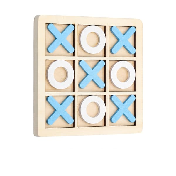 Tic Tac Toe-brädspel i massivt trä - perfekt för familjekul och trädgårdsunderhållning