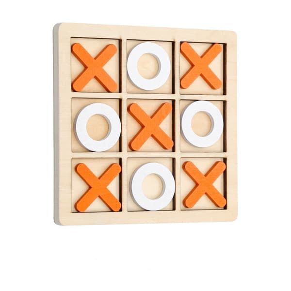 Tic Tac Toe-brädspel i massivt trä - perfekt för familjekul och trädgårdsunderhållning