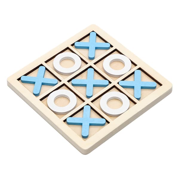 Tic Tac Toe-brädspel i massivt trä - perfekt för familjekul och trädgårdsunderhållning