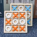 Miniatyrbild 1 av 7: Tic Tac Toe-brädspel i massivt trä - perfekt för familjekul och trädgårdsunderhållning