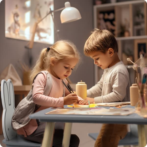 Ricokids RC-847 Bunny lasten pöytä kahdella tuolilla