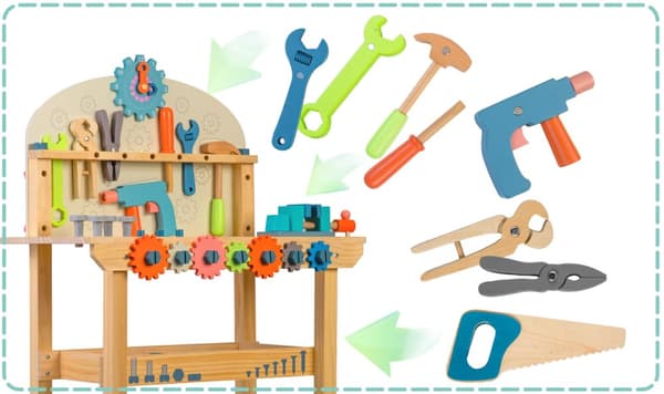 Verktygslåda i trä RK-876 Ricokids