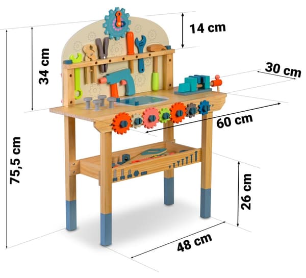 Verktygslåda i trä RK-876 Ricokids