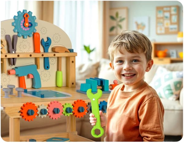 Verktygslåda i trä RK-876 Ricokids