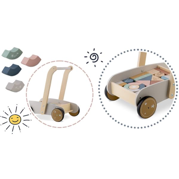 Walker pusher i trä med block NK-856 Nukido