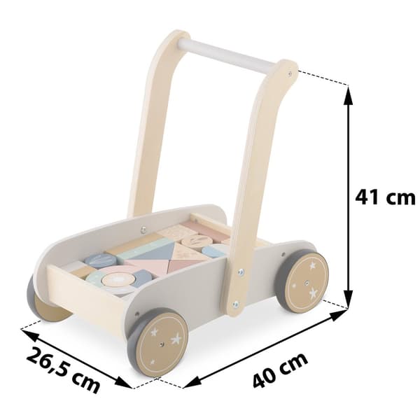 Walker pusher i trä med block NK-856 Nukido
