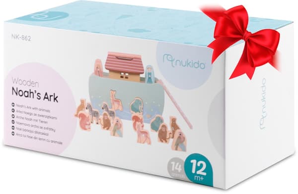 Noahs ark i træ med dyr NK-862 Nukido