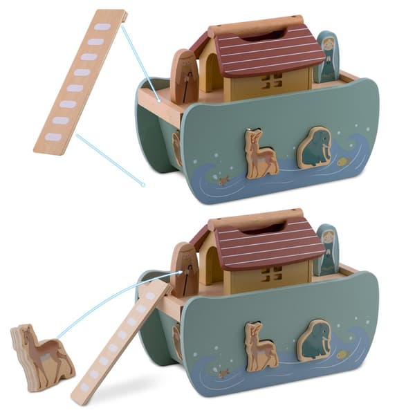 Noahs ark i træ med dyr NK-862 Nukido