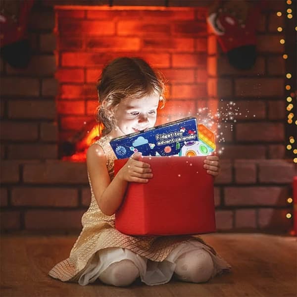 Joulun adventtikalenteri, Fidget-lelusarja, 24 päivän lähtölaskenta lahja lapsille, yllätysjoululahjat pojille ja tytöille