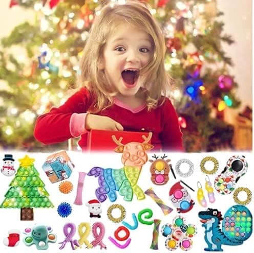 Joulun adventtikalenteri, Fidget-lelusarja, 24 päivän lähtölaskenta lahja lapsille, yllätysjoululahjat pojille ja tytöille