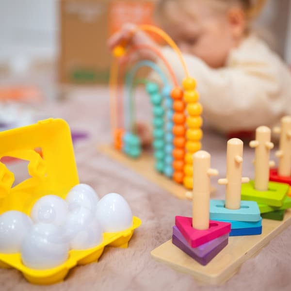 TOOKY TOY Låda XXL Montessori Pedagogisk Låda 7 i 1 Sensorisk 25-30 Månader