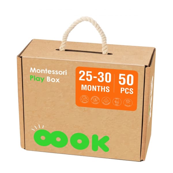 TOOKY TOY Låda XXL Montessori Pedagogisk Låda 7 i 1 Sensorisk 25-30 Månader