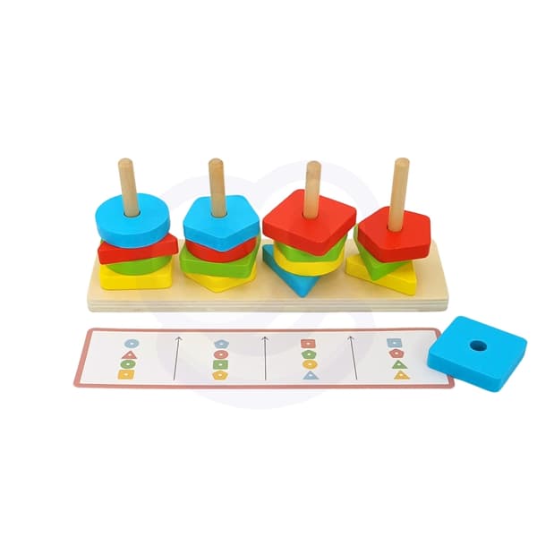 WOOPIE GREEN Montessori palapeli pyramidieläimet 27 kpl. Polttoaineen lisäys