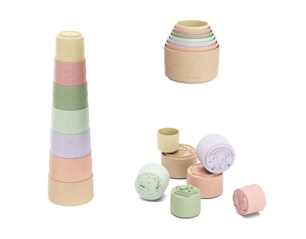 Kinder and Kids Soft Rubber Stacking Cups 32 cm silicone - (K30008)