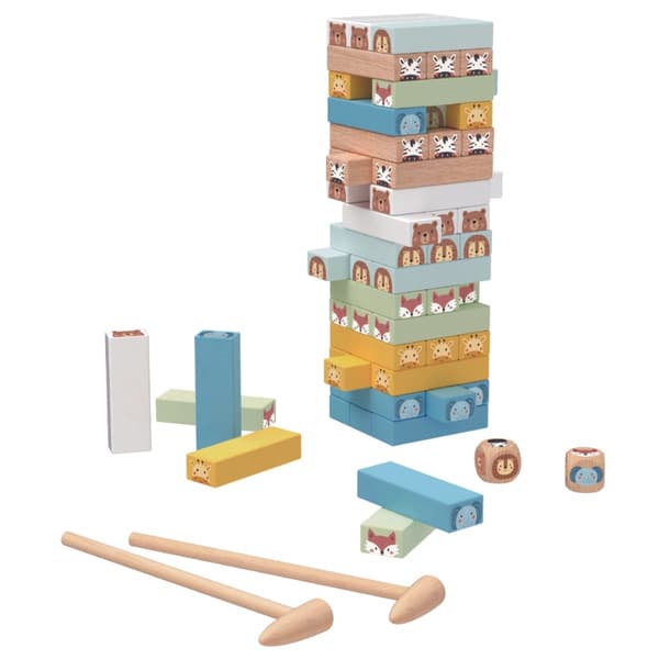 WOOPIE GREEN Skicklighetsspel Wobbling Tower Djur 82 st. FSC