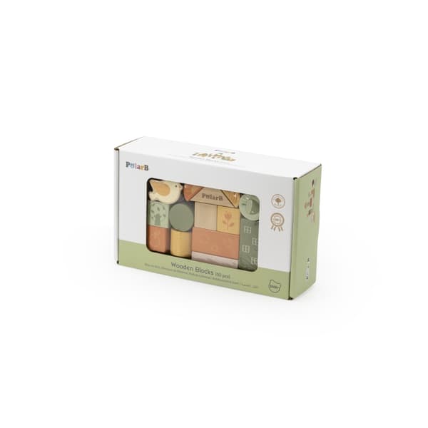 VIGA PolarB Träblock Montessoriblock Djur 50 st.