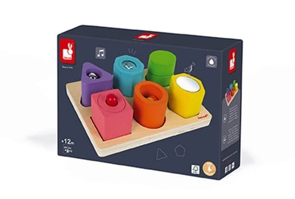 Puzzle sensoriset lohkot Muodot ja äänet, Janod