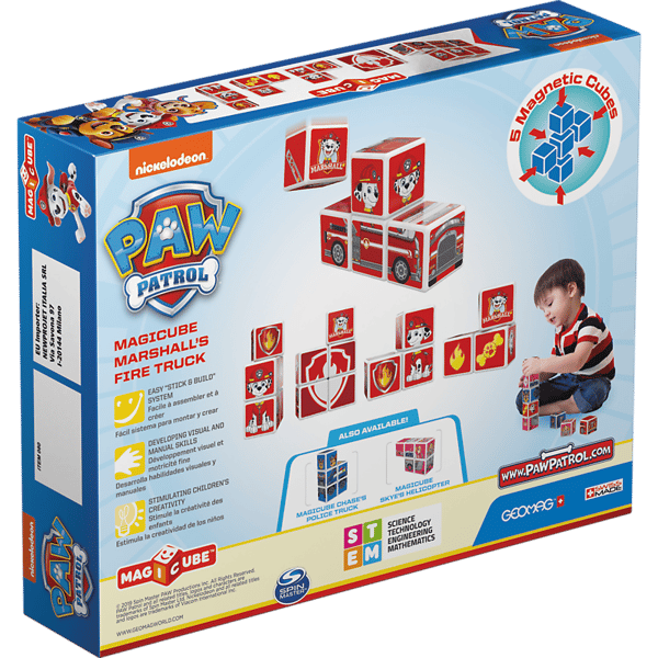 Magnetiske blokke 5 stk MagiCube Paw Patrol Vehicle Marshall