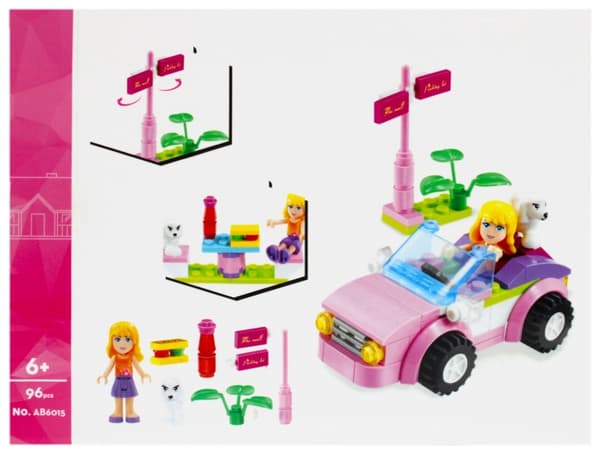 Pink bilblokke 96stk Alleblox AB6015