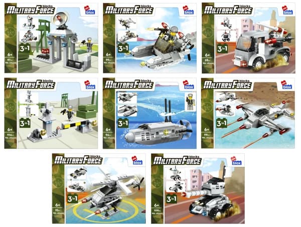 Militaria 3i1 blokke 94-106 stk Alleblox