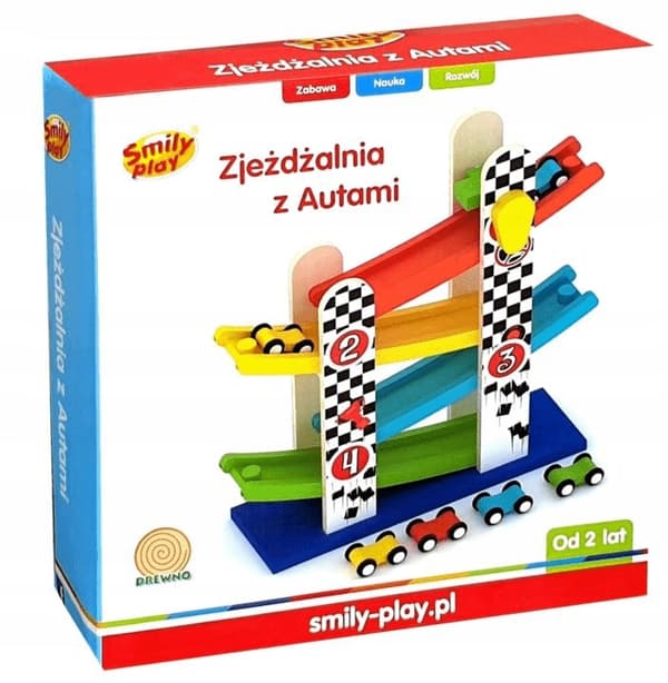 Smily Play Trærutschebane med Biler AC6653 Træ