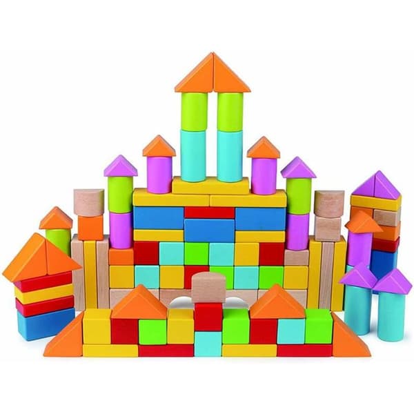 Byggklossespel Hape 101 Delar 27 x 22 x 13 cm
