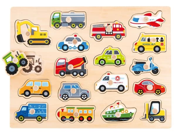 Suuri puinen palapeli kahvoilla TRANSPORT, Lelin
