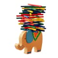 Miniatyrbillede 5 af 5: OBOSOE Elephant Balance Game – Pædagogisk trælegetøj med farvepinde og stablingsudfordring