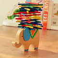 Miniatyrbillede 1 af 5: OBOSOE Elephant Balance Game – Pædagogisk trælegetøj med farvepinde og stablingsudfordring