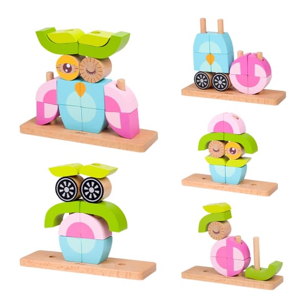 CLASSIC WORLD Kreativa Träklossar i 3D – Uggla (Rymdtema)