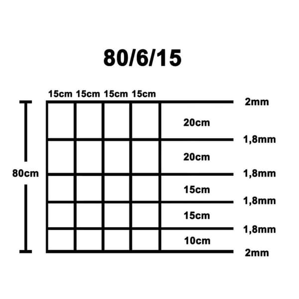 vidaXL Puutarha-aita galvanoitu teräs 50 m 80 cm