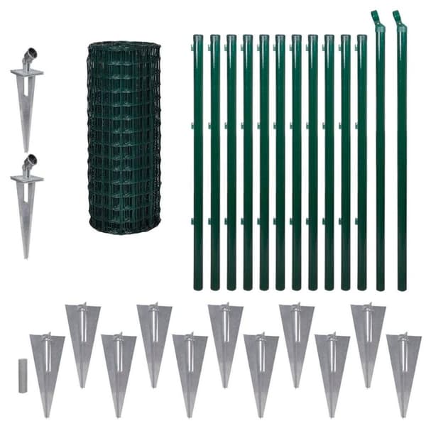 vidaXL Eurofence stål 25x1 m grön