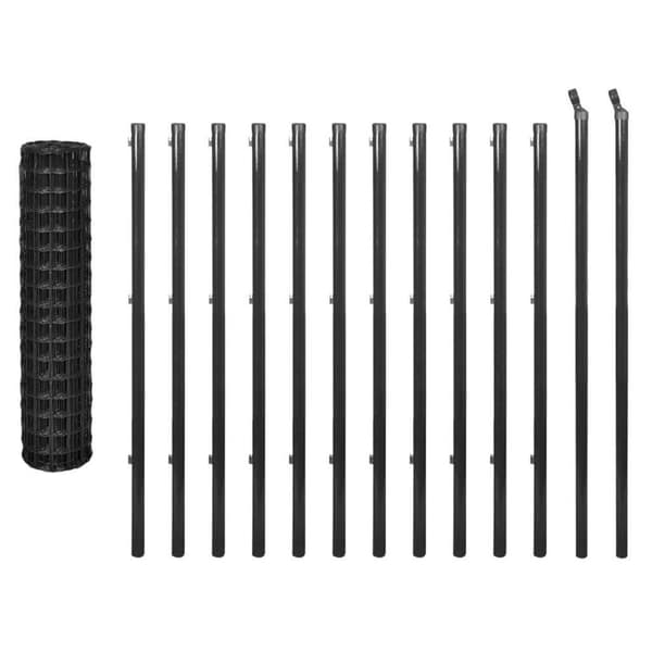 vidaXL eurohegn 25 x 1,2 m stål grå