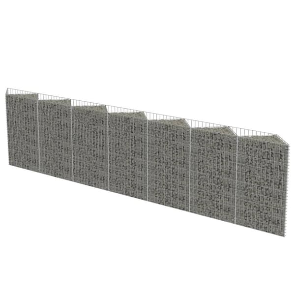 vidaXL gabionvæg galvaniseret stål 450 x 30 x 100 cm