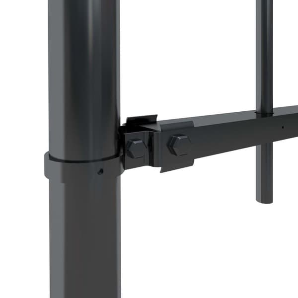 vidaXL Hagegjerde med spydtopp stål 6,8x1,5 m svart