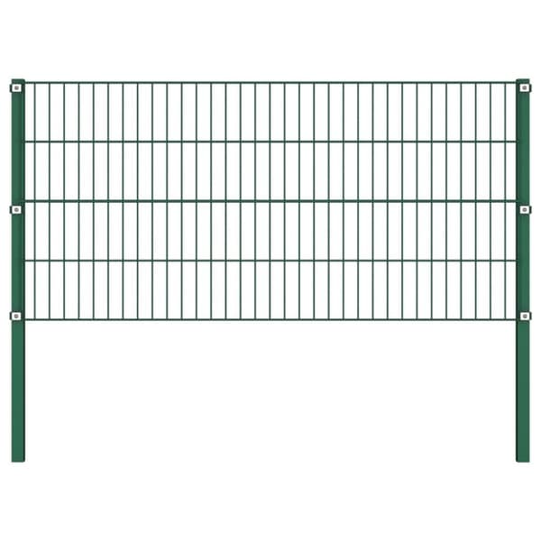 vidaXL Gjerdepanel med stolper jern 10,2x0,8 m grønn