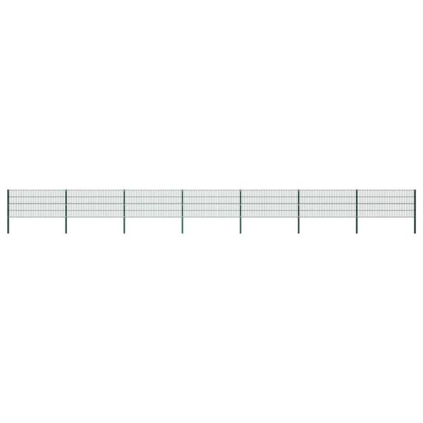 vidaXL Gjerdepanel med stolper jern 11,9x0,8 m grønn