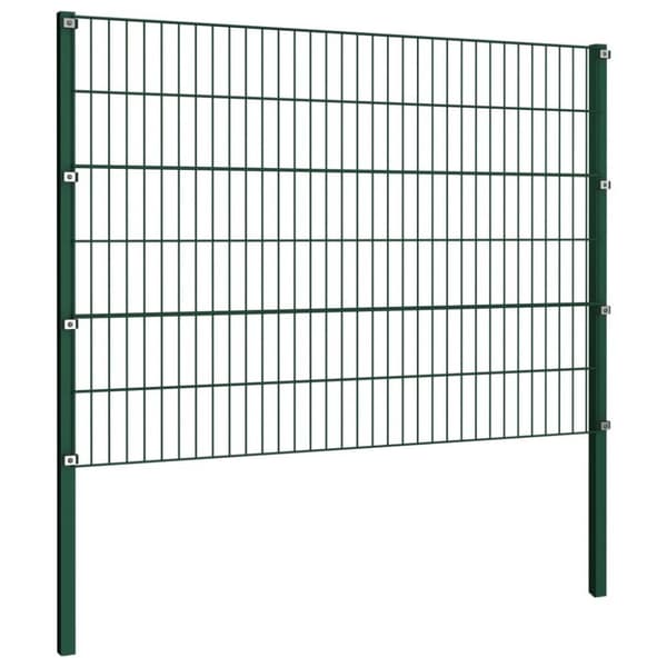 vidaXL Gjerdepanel med stolper jern 11,9x1,2 m grønn