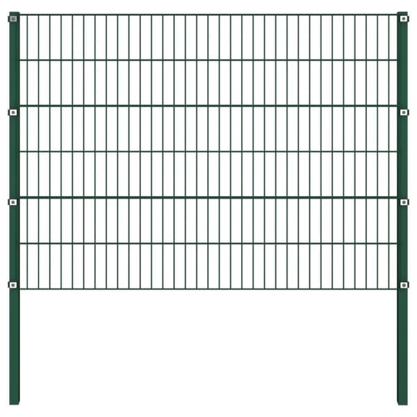 vidaXL Gjerdepanel med stolper jern 13,6x1,2 m grønn