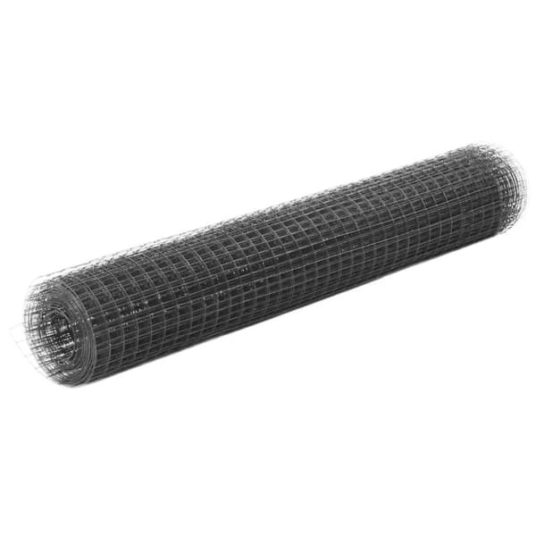 vidaXL hønsenet stål med PVC-belægning 10 x 1 m grå