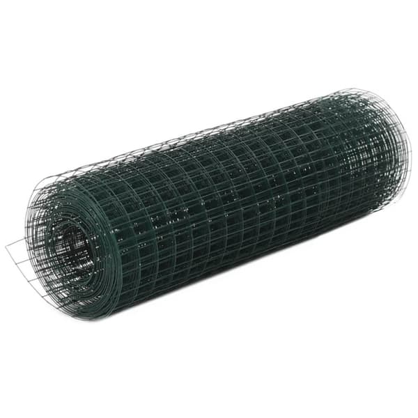 vidaXL hønsenet stål med PVC-belægning 25 x 0,5 m grøn