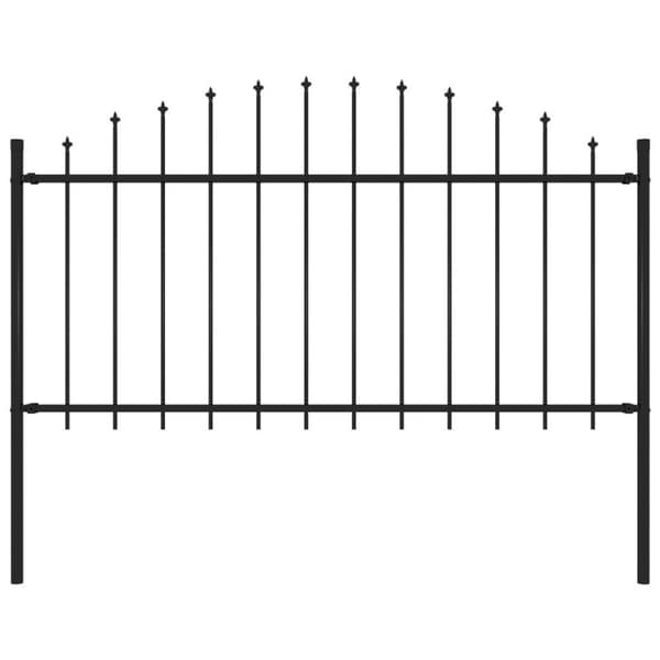 vidaXL havehegn med spydtop (1,25-1,5) x 1,7 m stål sort