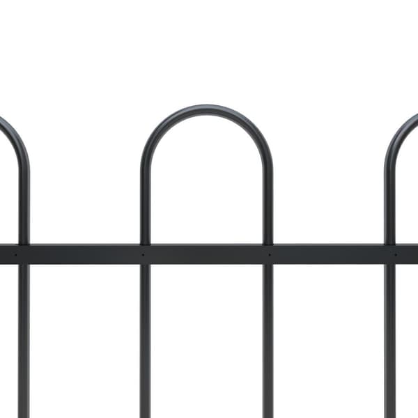 vidaXL havehegn med buet top 6,8 x 0,8 m sort stål