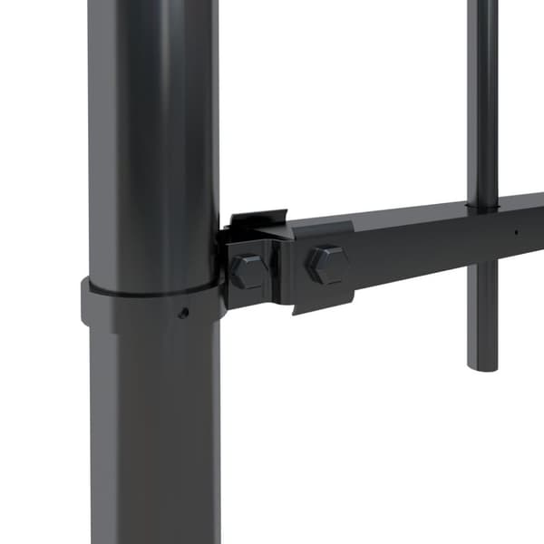 vidaXL havehegn med spydtop 10,2 x 1,2 m sort stål